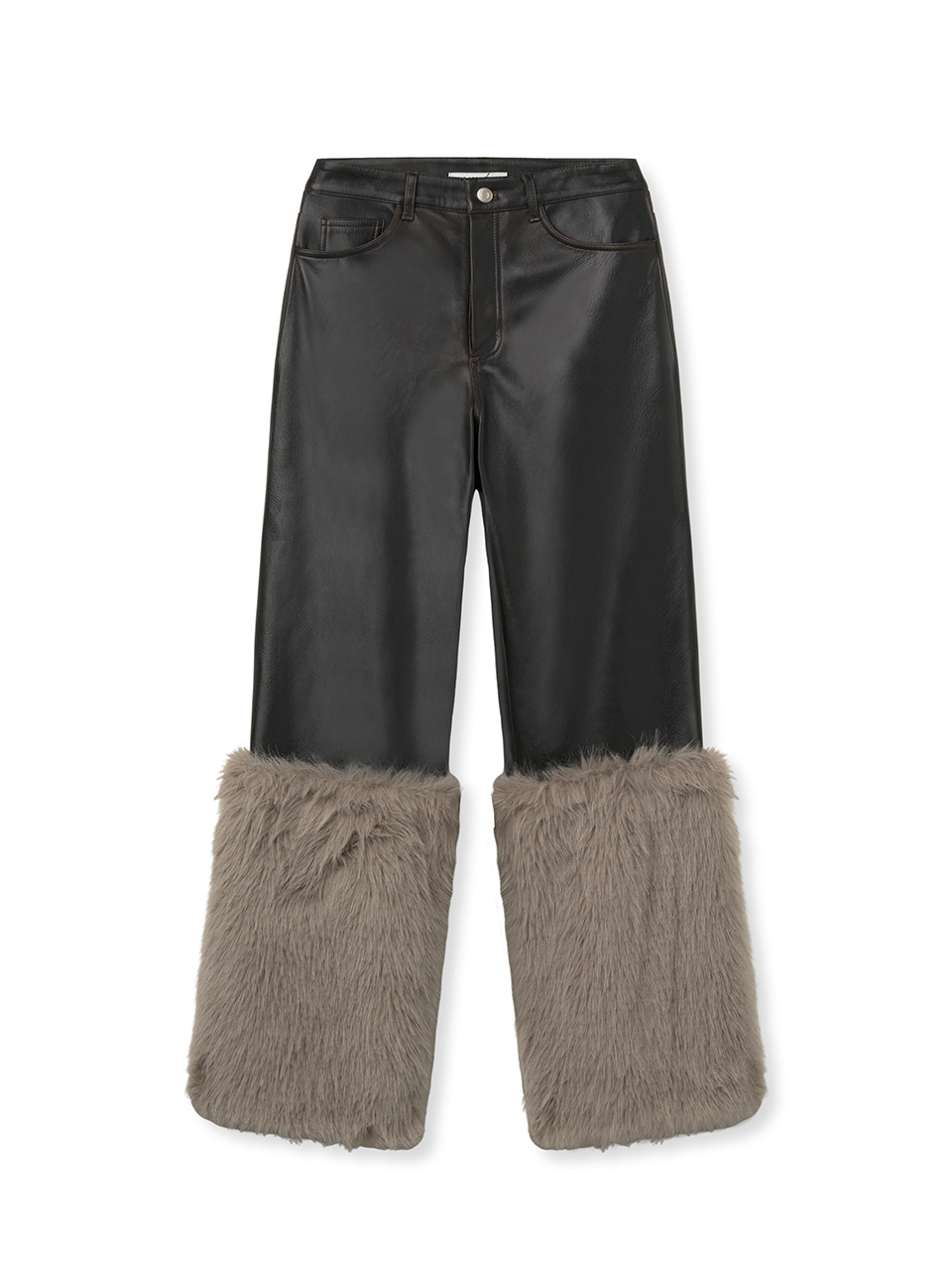 STRAIGHT LEATHER PANTS (BROWN)